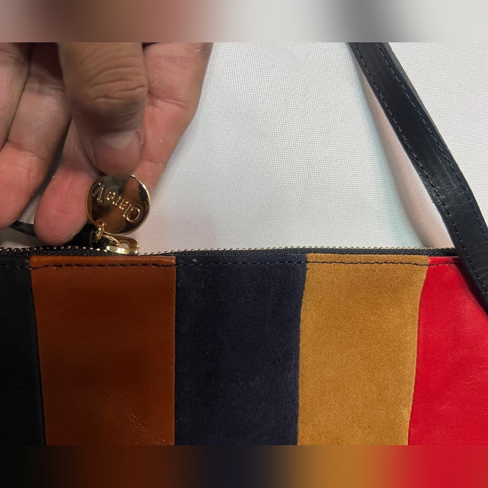 Clare V Black and Brown Crossbody Bag with Bold Stripes - Picture 3 of 4